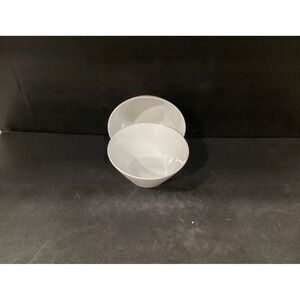 Food Network Set‎ of 2 White Soup Cereal Bowls 6.5" *